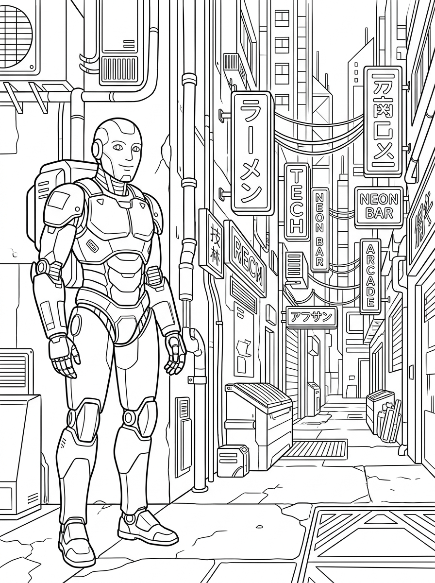 Cyberpunk Coloring Pages 24 Cyberpunk cards coloring pages 2