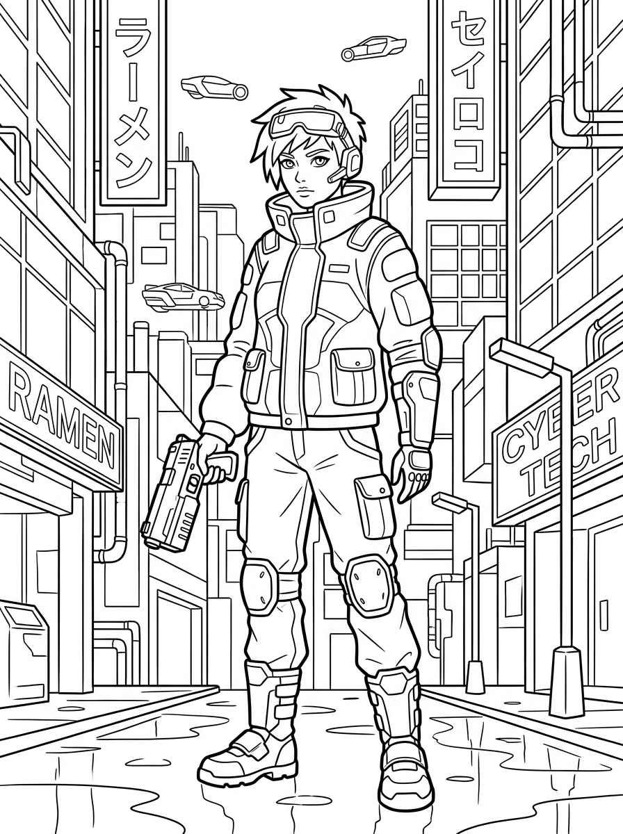 Cyberpunk Coloring Pages 5 kids Cyberpunk coloring pages