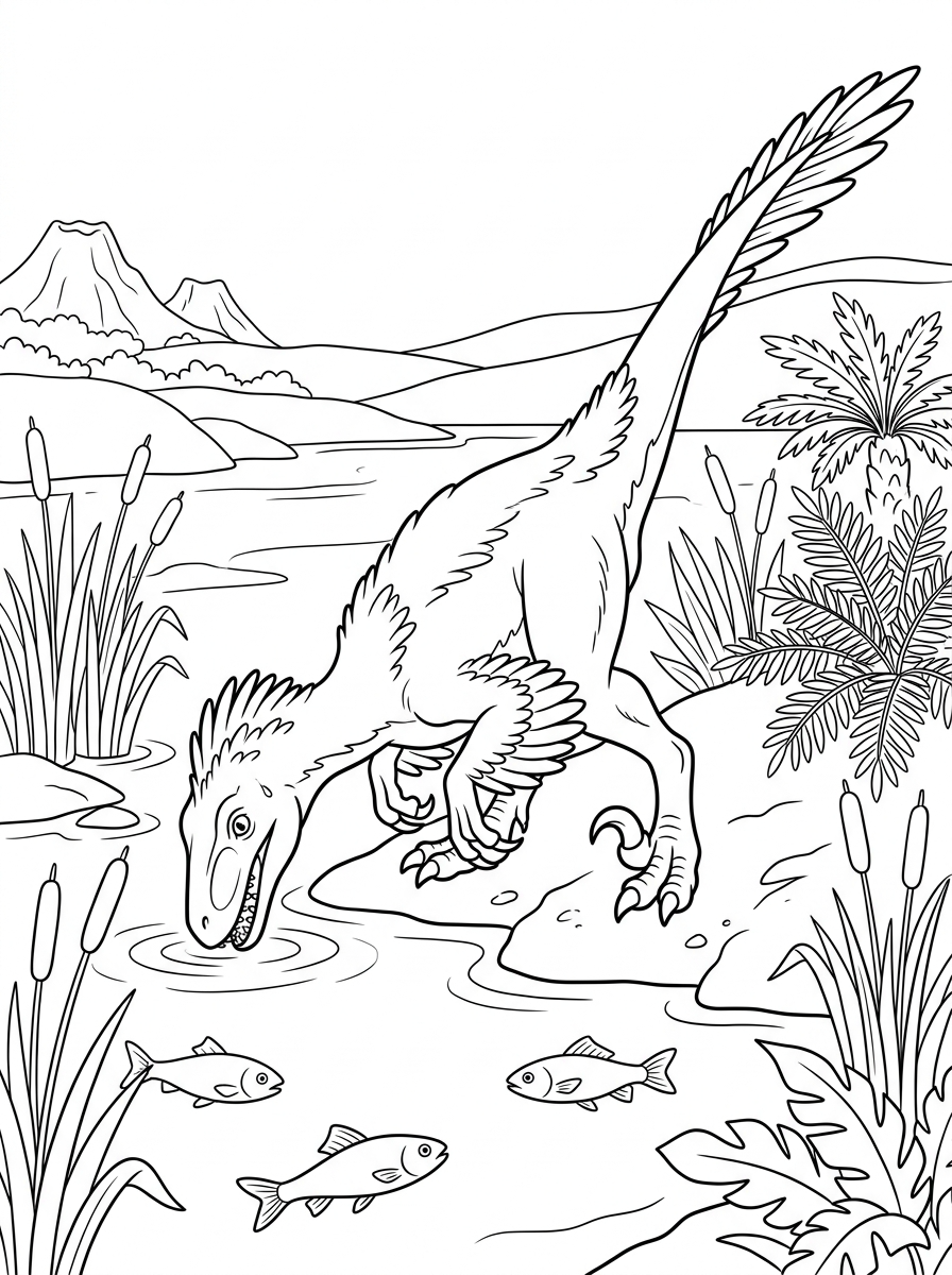 free printable Deinonychus coloring pages