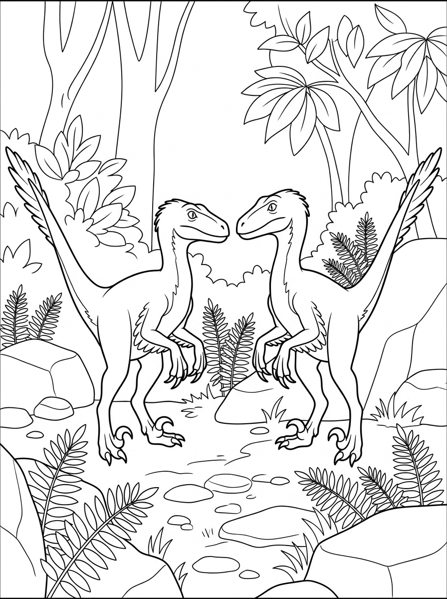 coloring pages Deinonychus