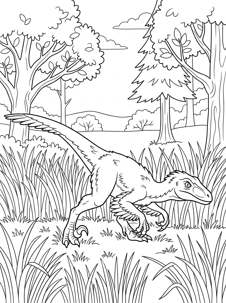 merry Deinonychus coloring pages