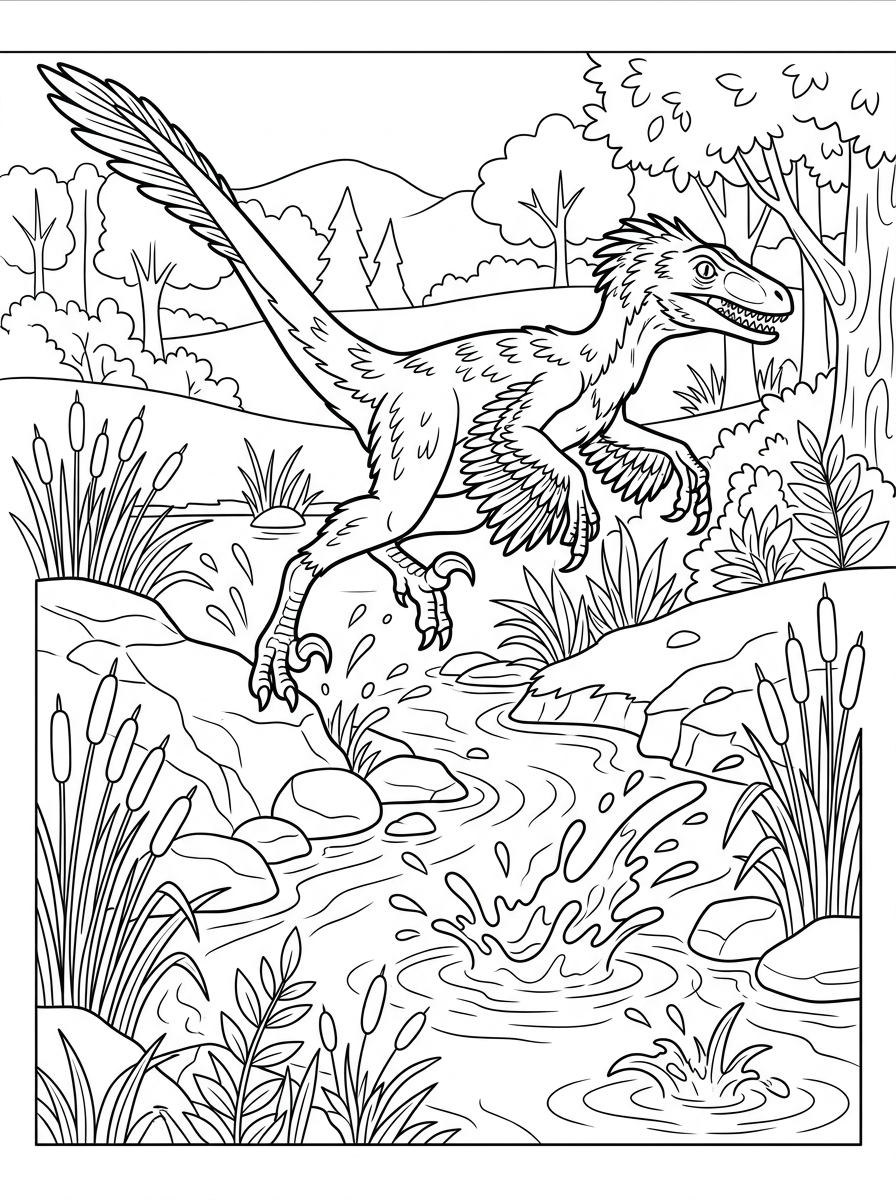 cute Deinonychus coloring pages