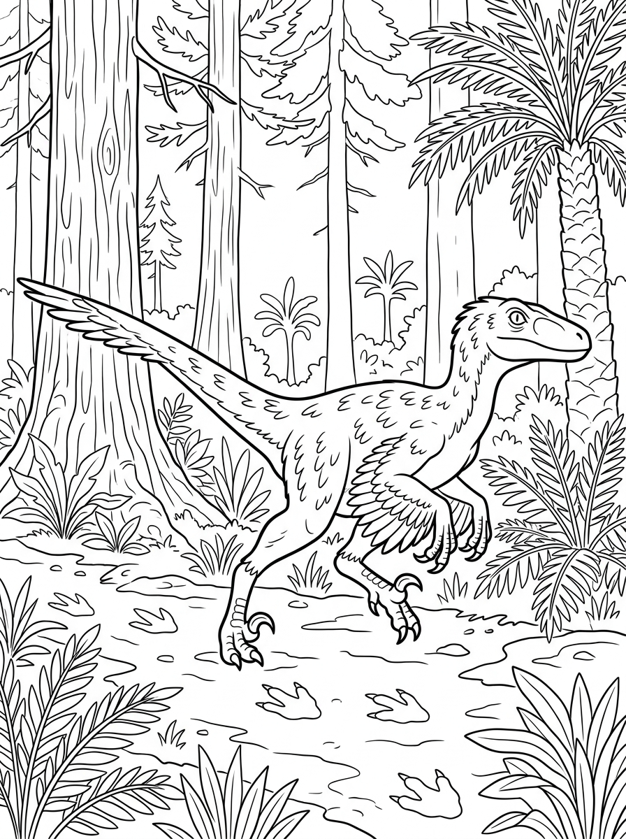 Deinonychus free coloring pages