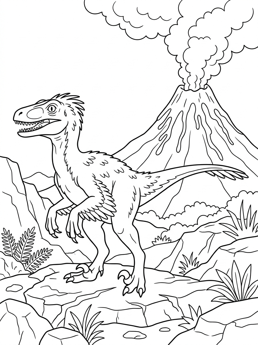 free printable Deinonychus coloring pages 1