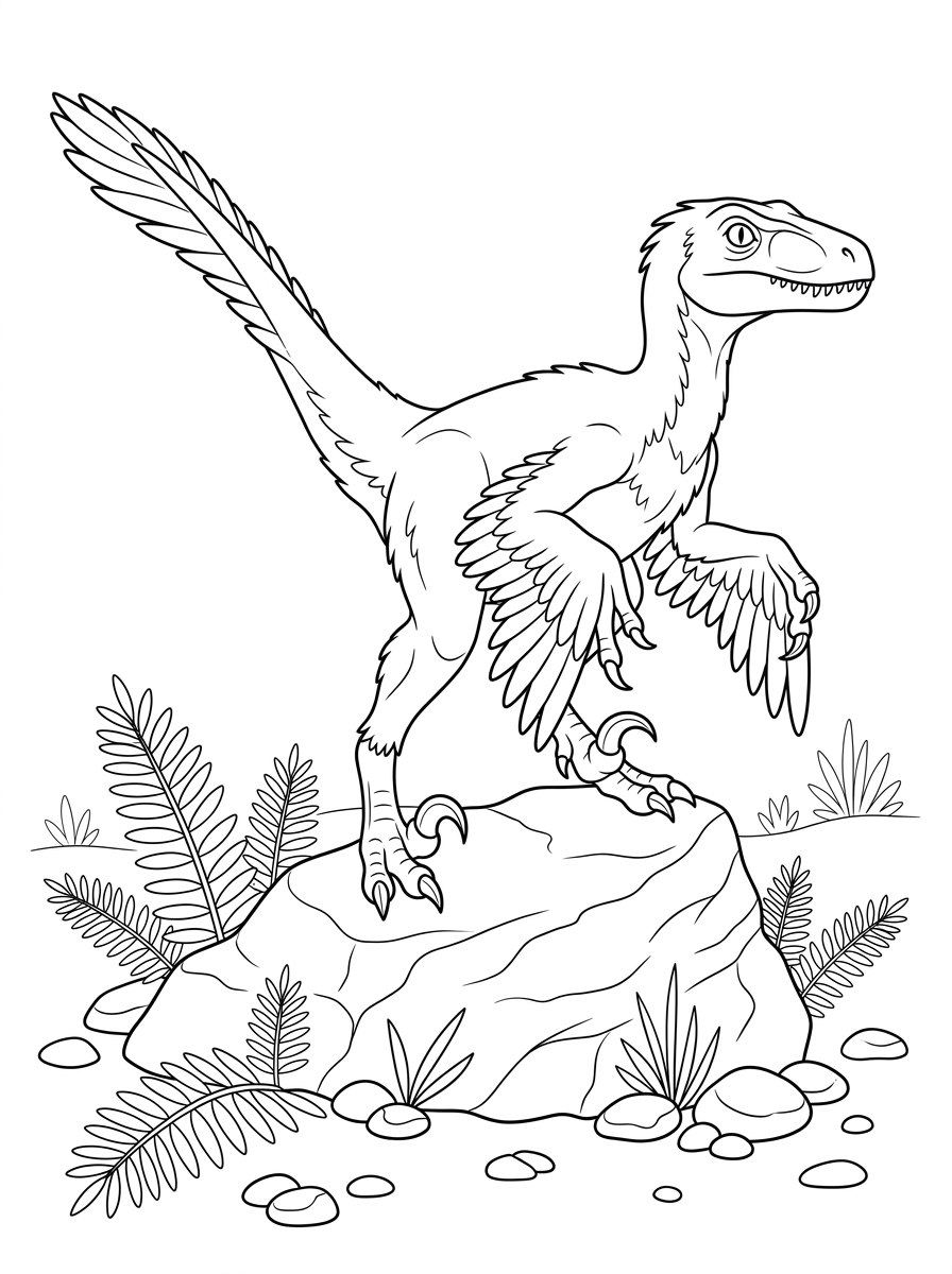 cute Deinonychus coloring pages 1