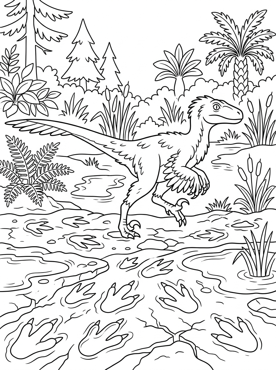 kids Deinonychus coloring pages