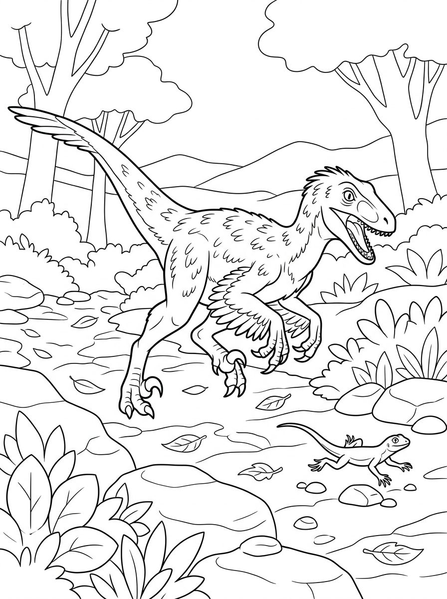 free Deinonychus printable coloring pages
