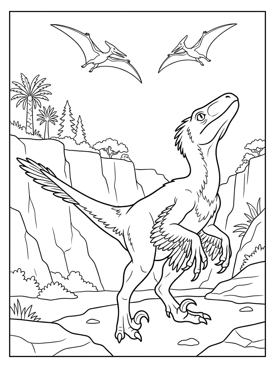 vintage Deinonychus coloring pages