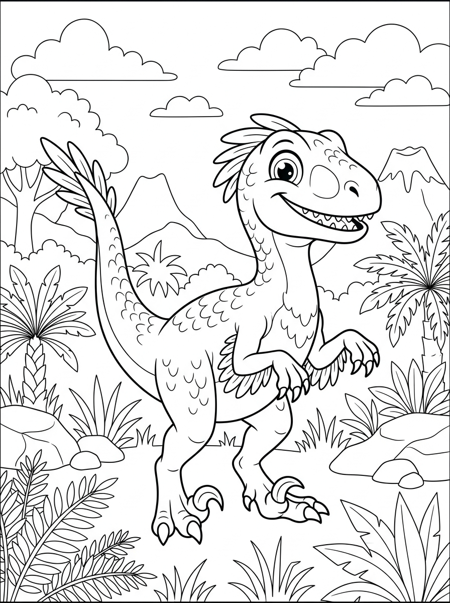 Deinonychus coloring pages printable free