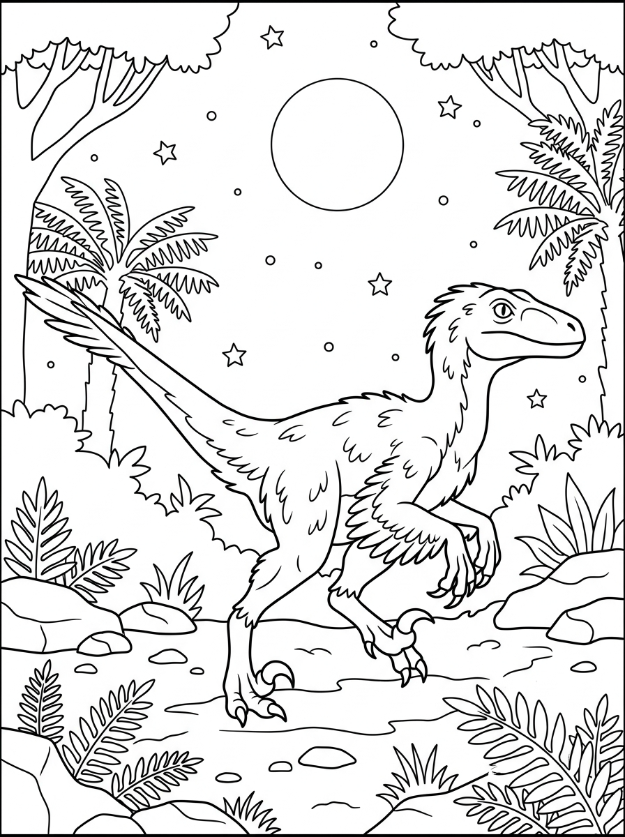 Deinonychus coloring book pages