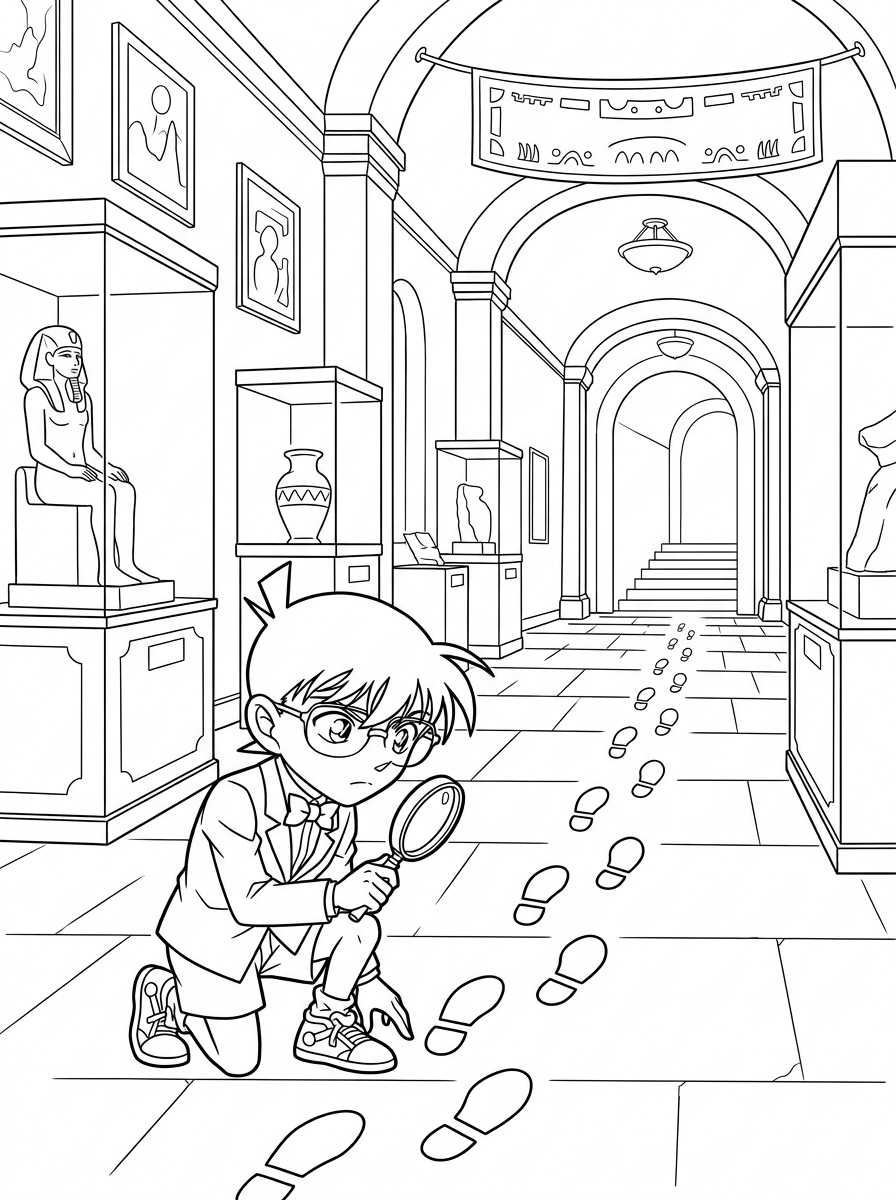 Detective Conan themed coloring pages