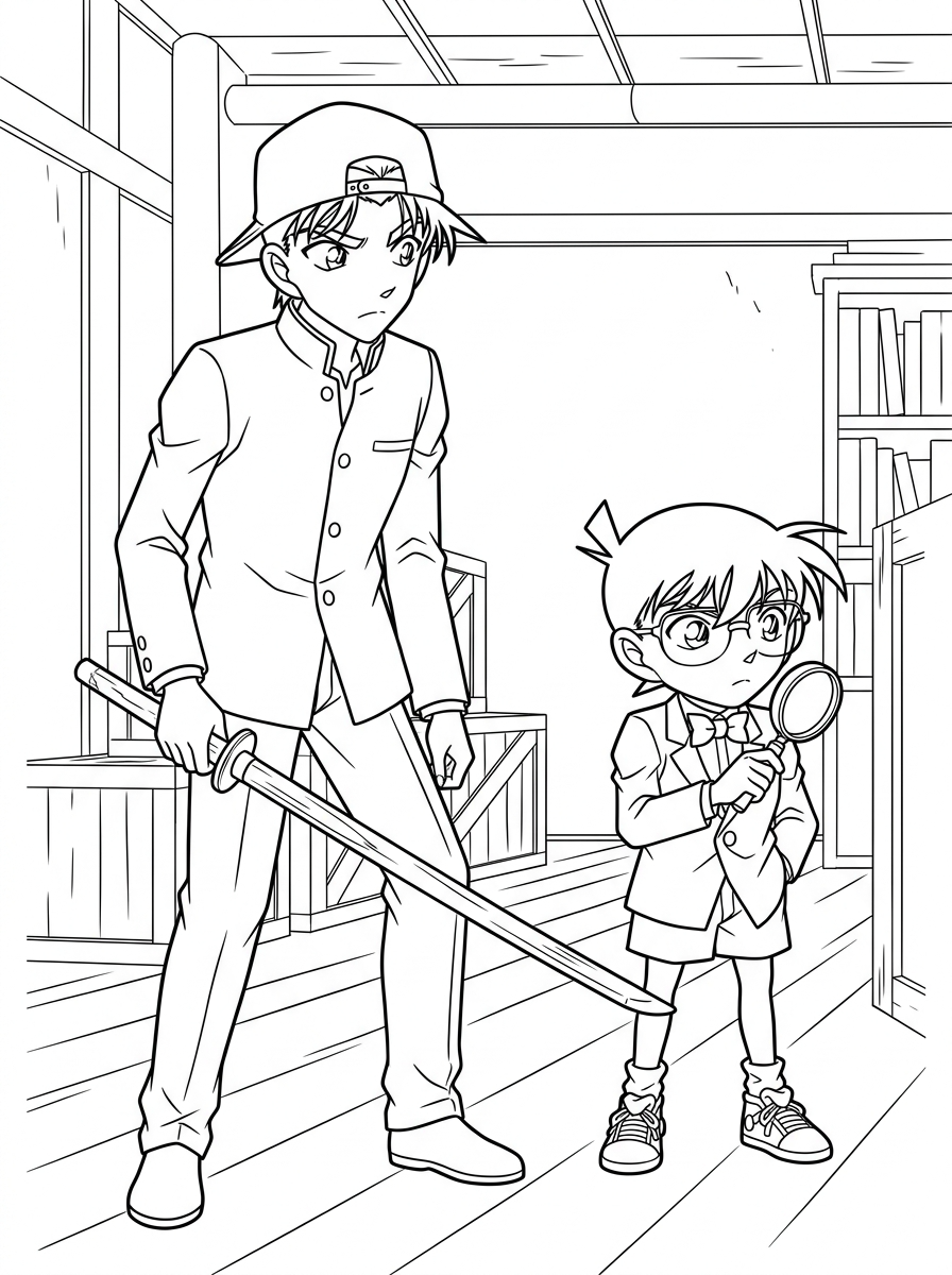 printable Detective Conan coloring pages