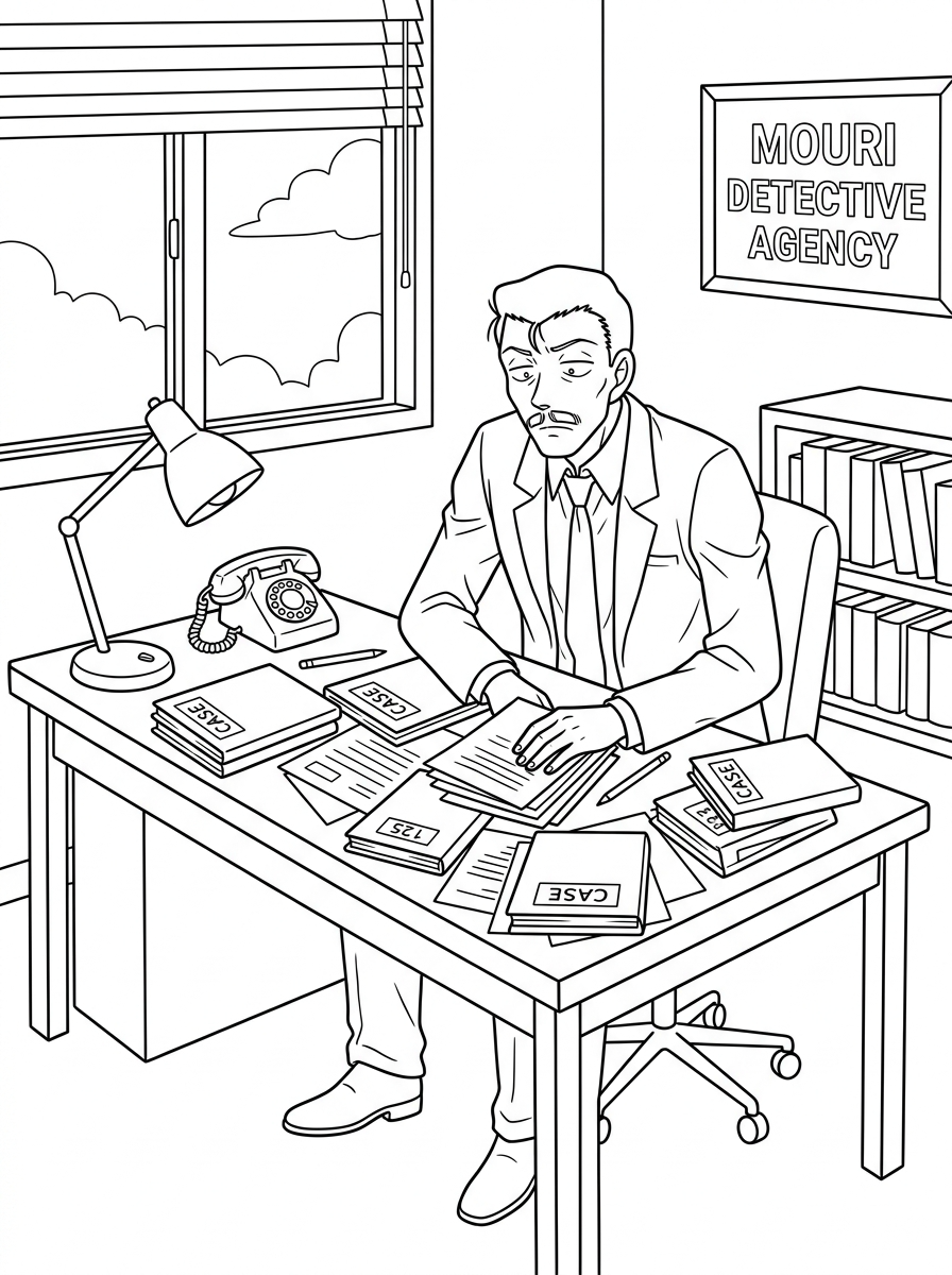 old-fashioned Detective Conan coloring pages