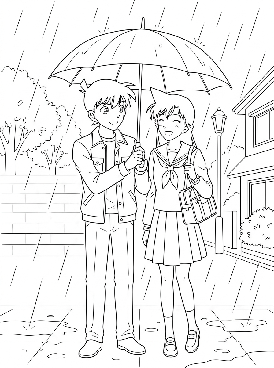 vintage Detective Conan coloring pages