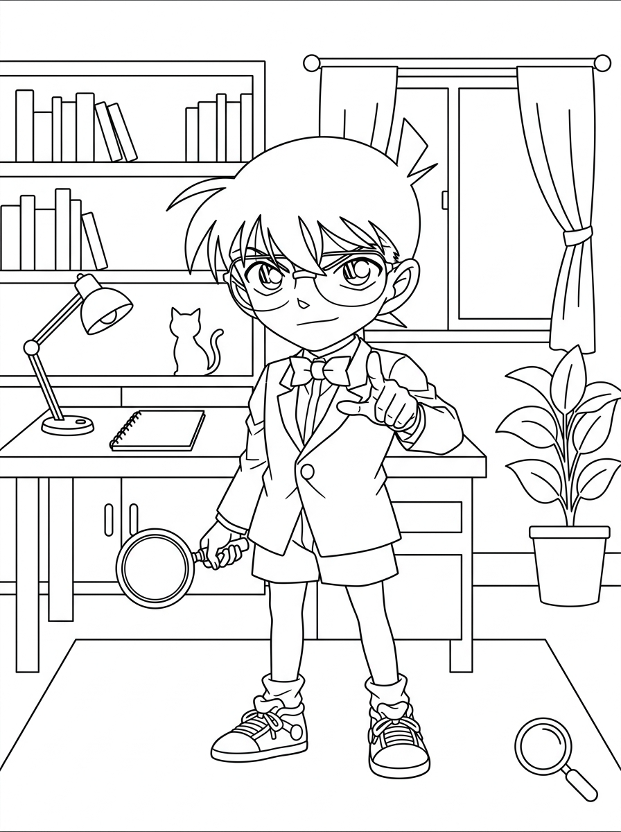 coloring pages for kids Detective Conan