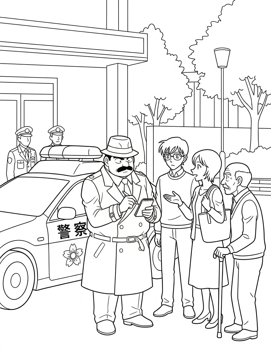 hard Detective Conan coloring pages