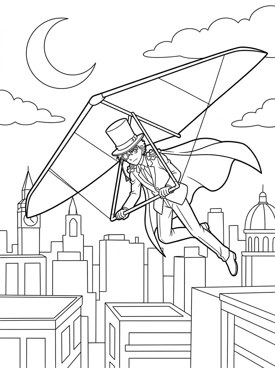 Detective Conan coloring pages for adults easy