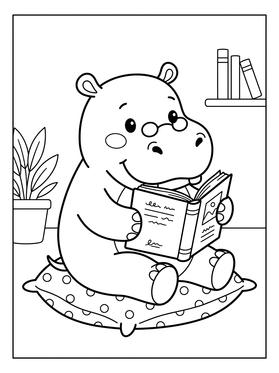 free Hippo coloring pages pdf