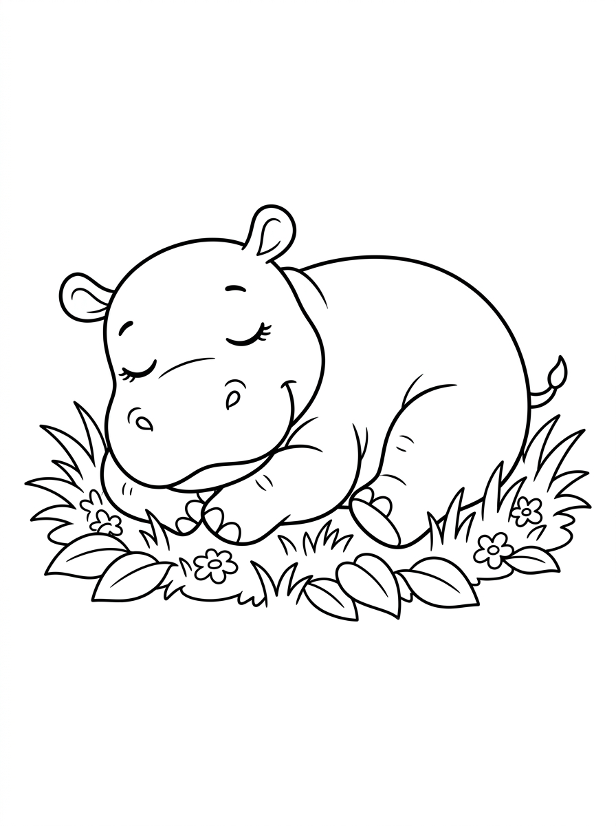 Hippo ornaments coloring pages