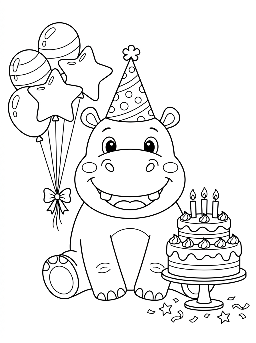 Hippo coloring pages for adults pdf