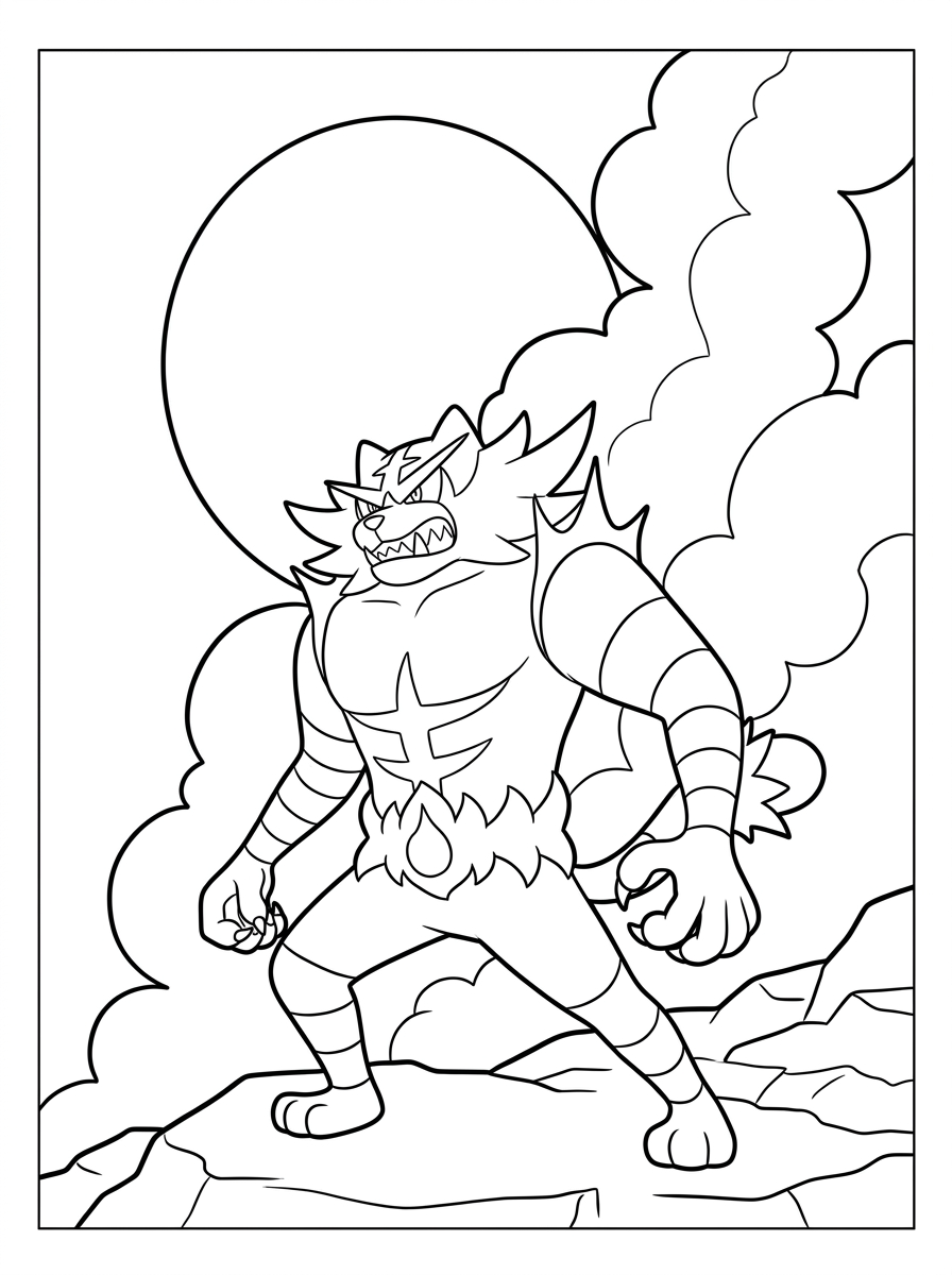 easy Incineroar coloring pages