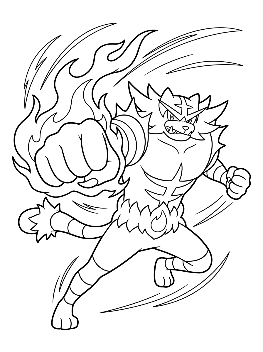 free printable Incineroar coloring pages 1