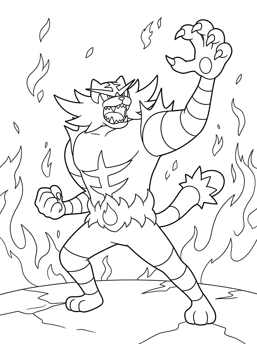 cute coloring pages Incineroar 1