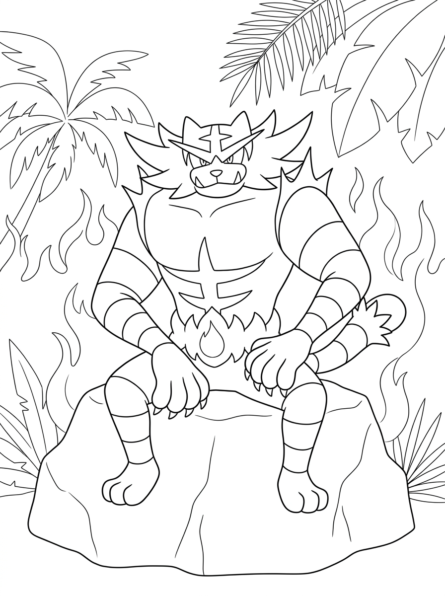 free Incineroar printable coloring pages