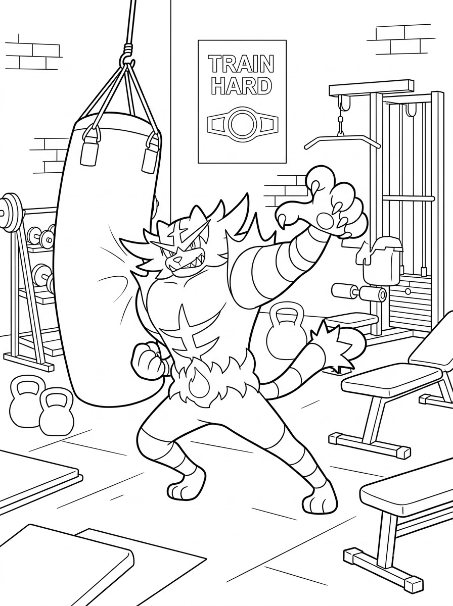 coloring pages for Incineroar