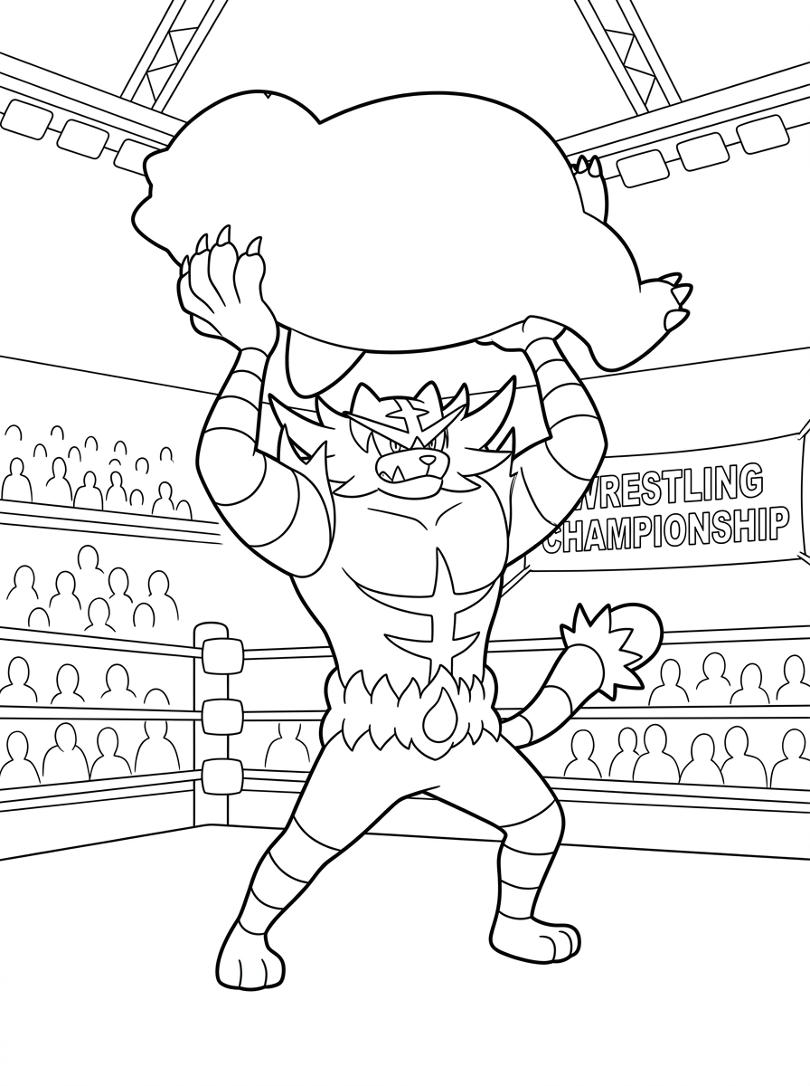 Incineroar coloring pages for preschoolers