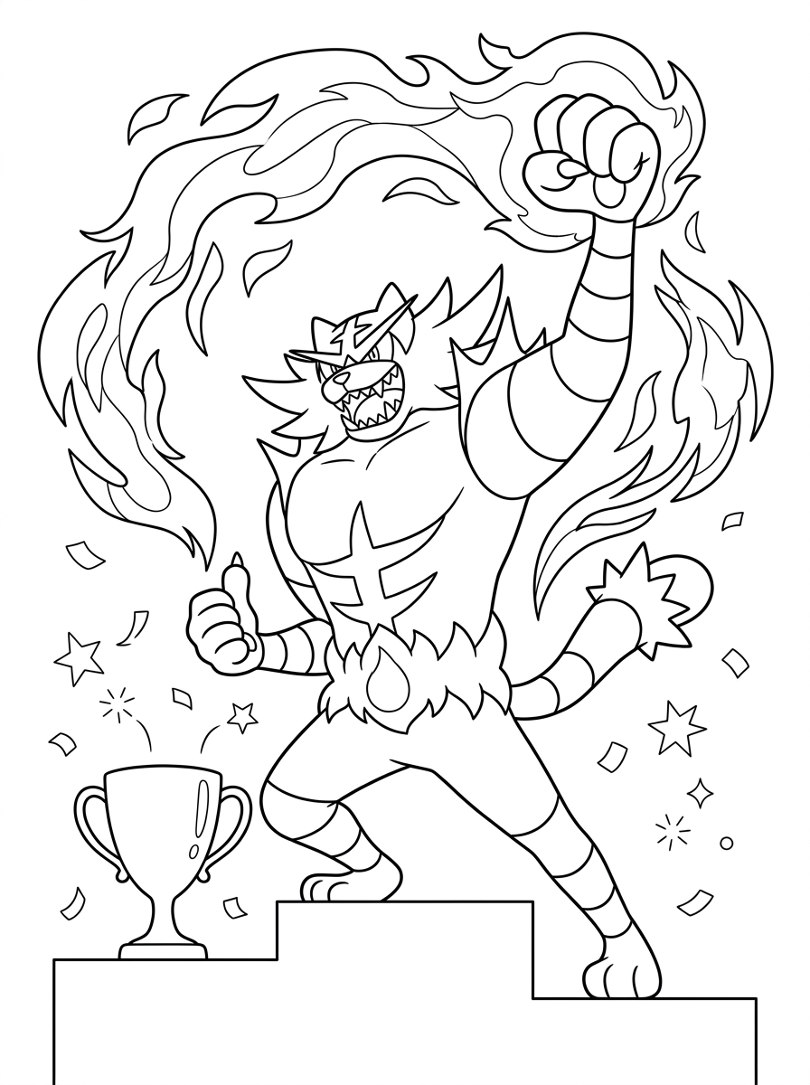 Incineroar coloring pages for adults