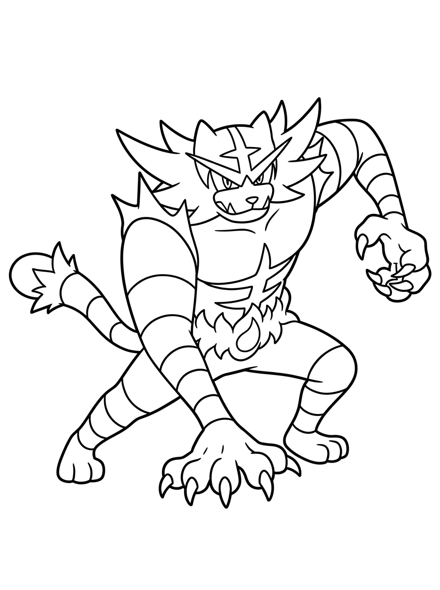 Incineroar coloring pages for adults pdf
