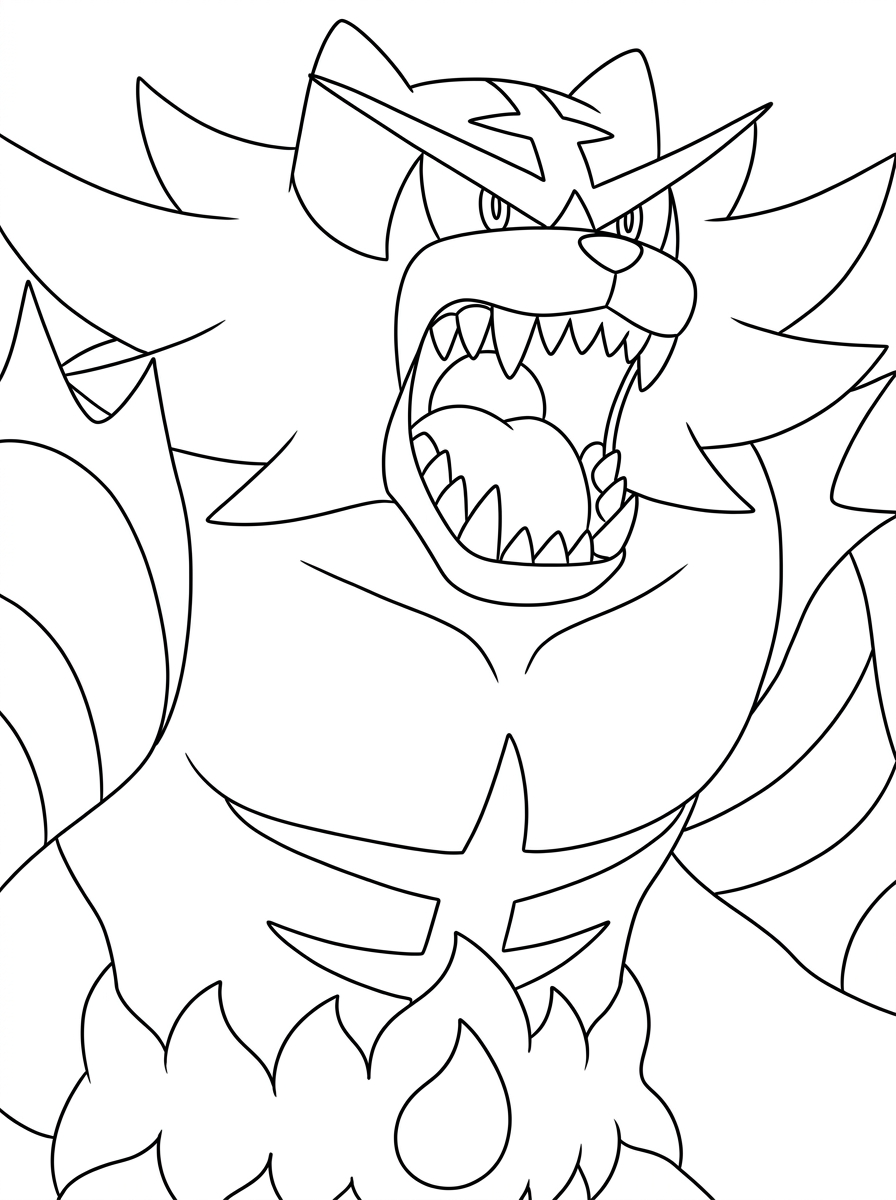 free Incineroar coloring pages pdf