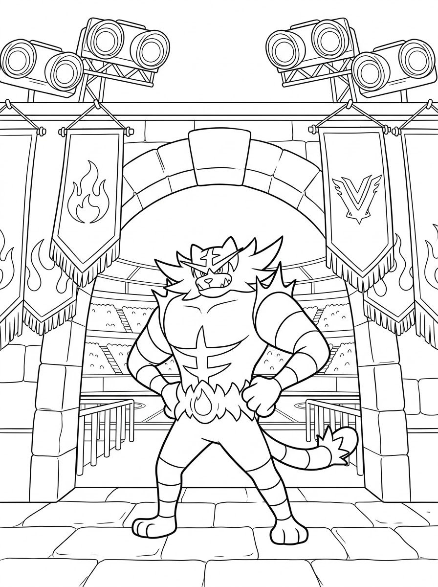 free printable Incineroar coloring pages