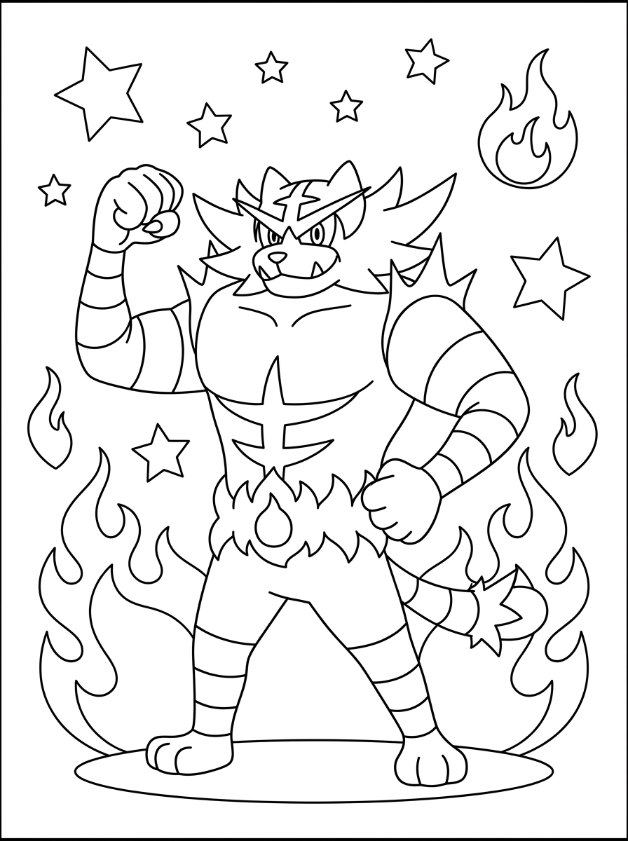Incineroar coloring pages to print
