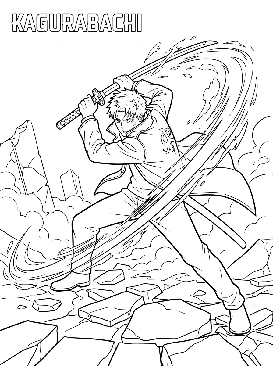 disegni da colorare di Kagurabachi 21 disegni da colorare dell'ornamento Kagurabachi 1