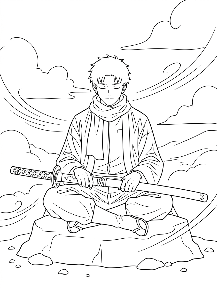 disegni da colorare di Kagurabachi 5 Disegni da colorare di Kagurabachi a grandezza naturale, stampabili gratuitamente per adulti (PDF).
