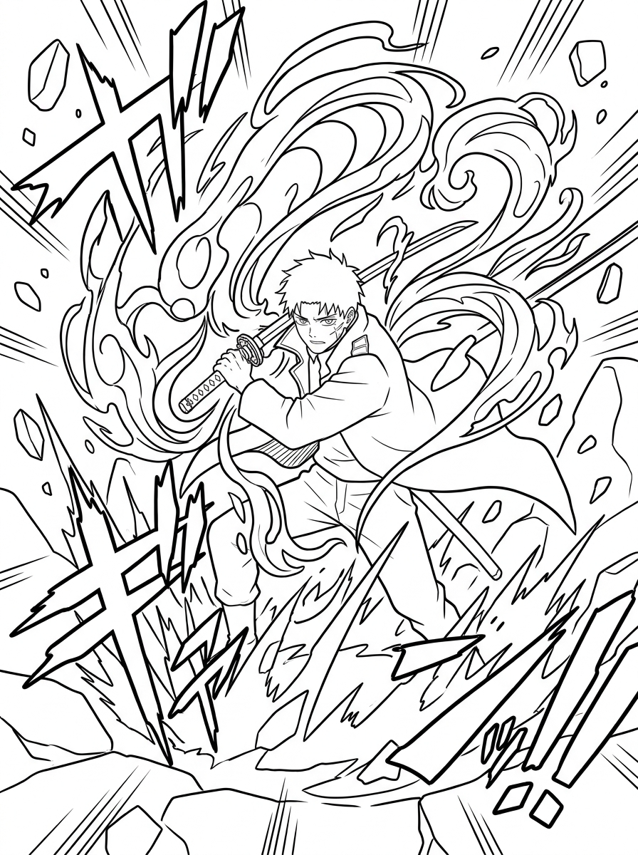 disegni da colorare di Kagurabachi 4 Disegni da colorare stampabili di Kagurabachi