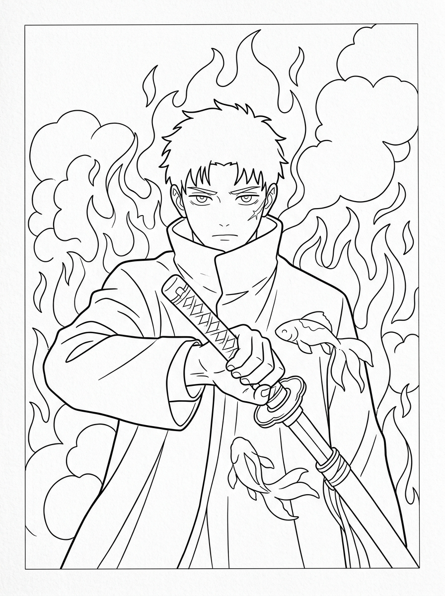 disegni da colorare di Kagurabachi 2 disegni da colorare di Kagurabachi