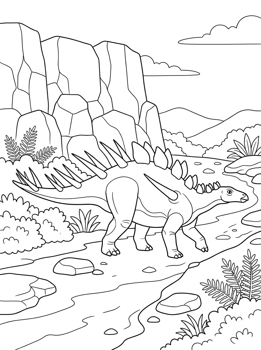 Kentrosaurus Coloring Pages 14 easy cute Kentrosaurus coloring pages