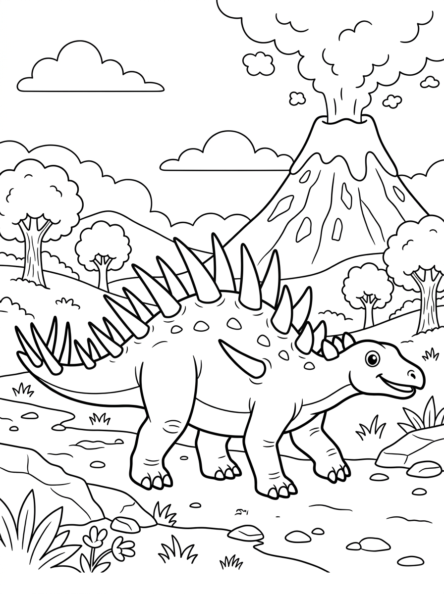 Kentrosaurus Coloring Pages 20 kawaii cute Kentrosaurus coloring pages