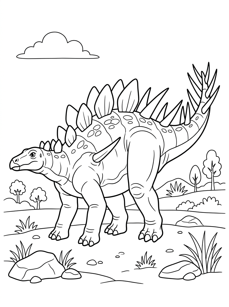 Kentrosaurus Coloring Pages 4 Kentrosaurus ornament coloring pages