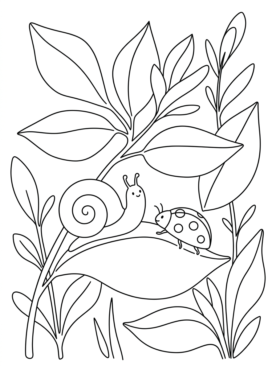 free Ladybug tree coloring pages 1