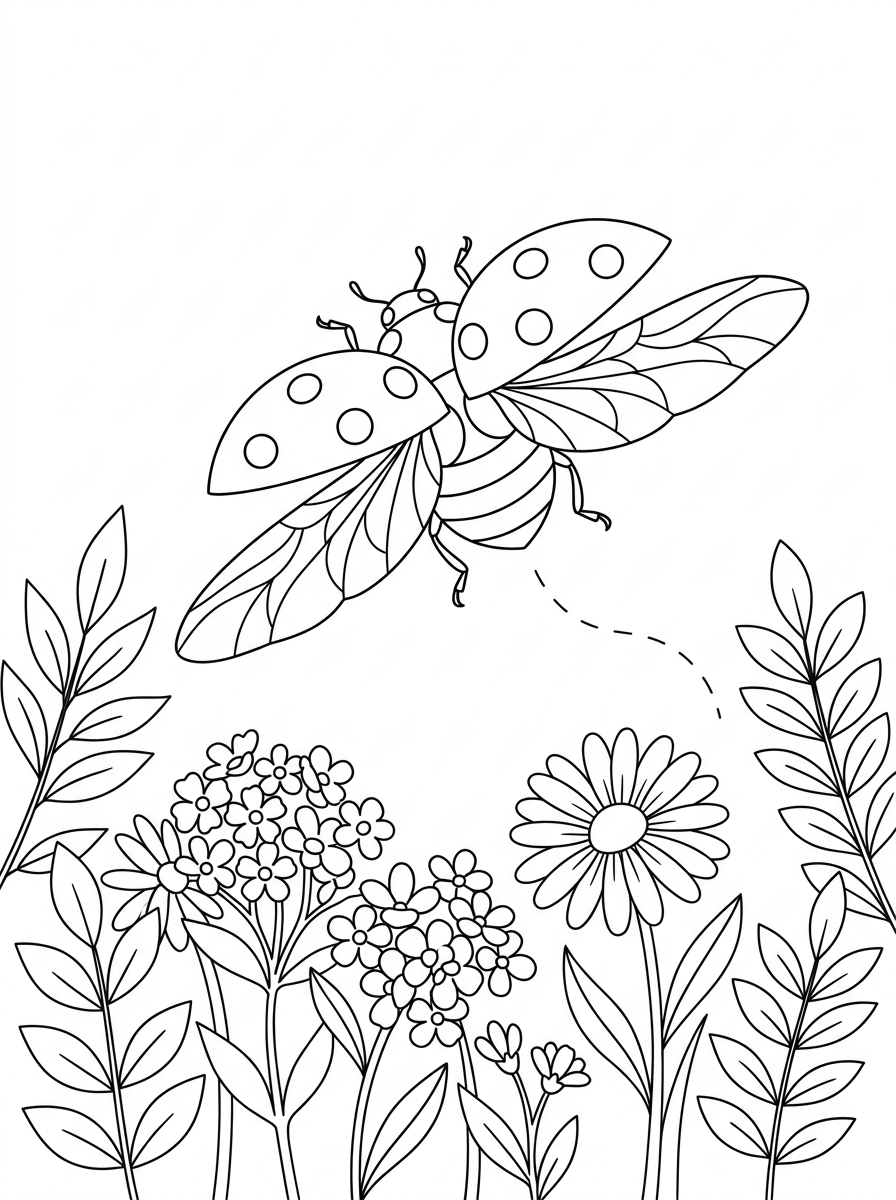 Ladybug coloring pages 1