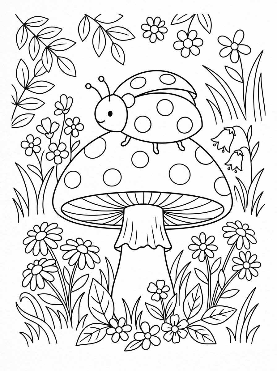 Ladybug printable coloring pages 1