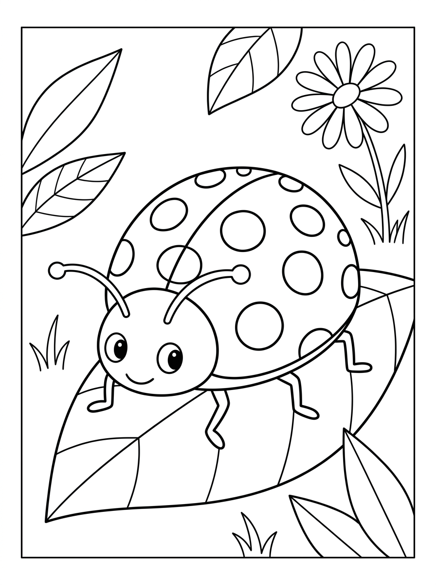 Ladybug coloring pages easy