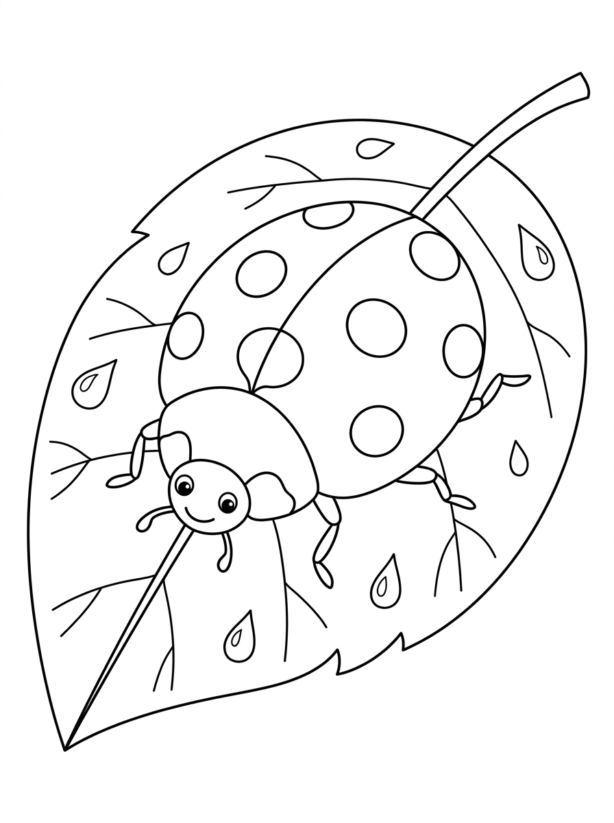 free Ladybug tree coloring pages