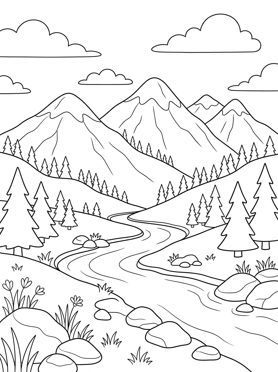 Landscape Coloring Pages 14 free Landscape coloring pages for kids 1