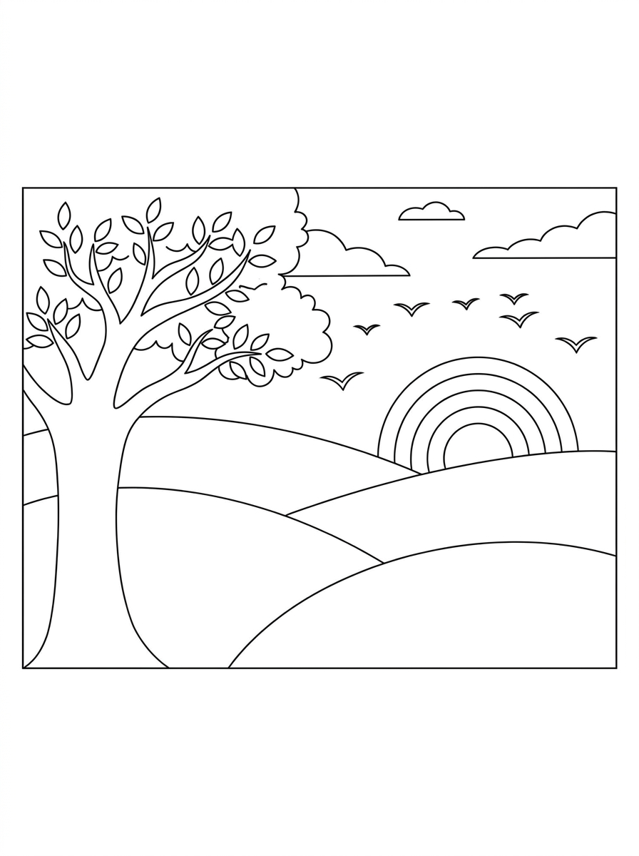 Landscape Coloring Pages 19 merry Landscape coloring pages