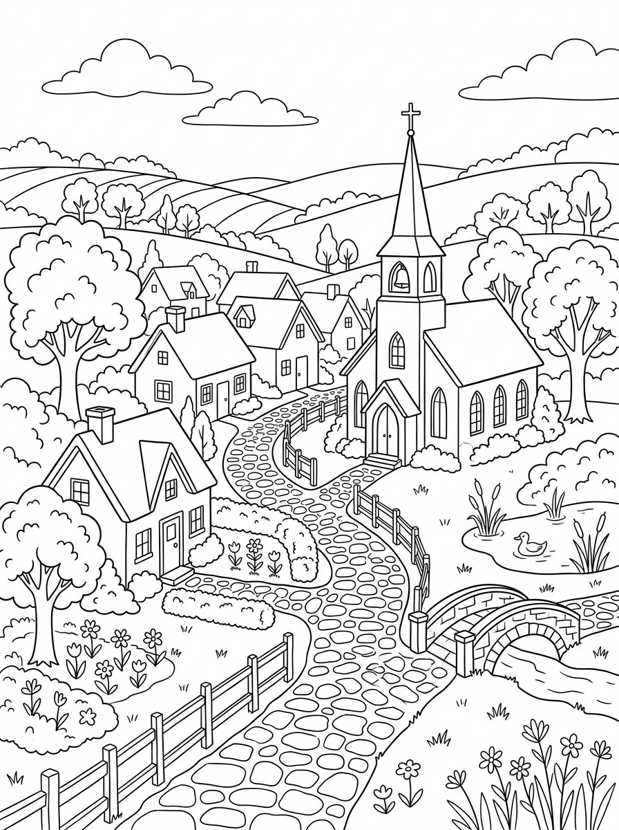 Landscape Coloring Pages 21 hard Landscape coloring pages